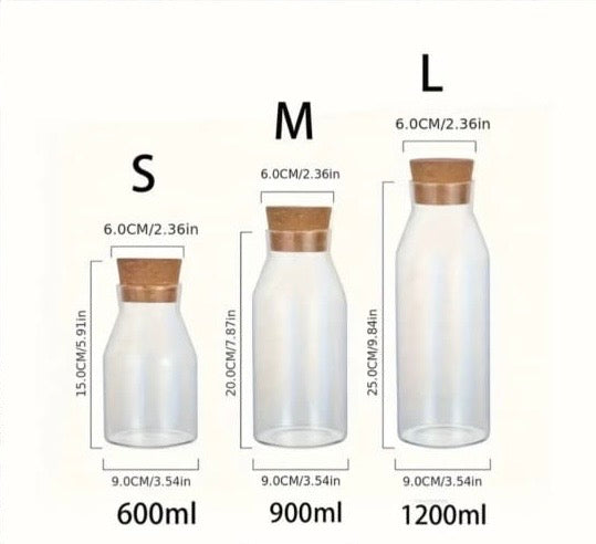 Transparent Glass Nut Storage Jar, Glass Jar Bottle With Wood Cap, Coffee Beans Storage Bottle Transparent Glass Nut Storage Jar, Glass Jar Bottle With Wood Cap, Coffee Beans Storage Bottle